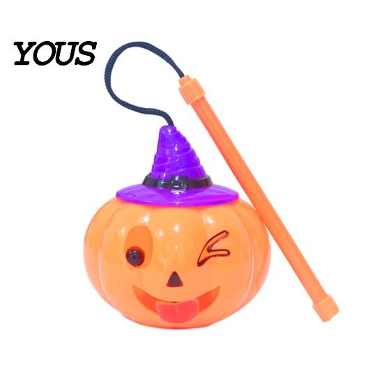 Handheld Pumpkin Lamp for Children Halloween Lantern, LED Light Up Lamp, Battery Glowing Party Prop Operated Decorative Plastic Lantern Kids, Holiday