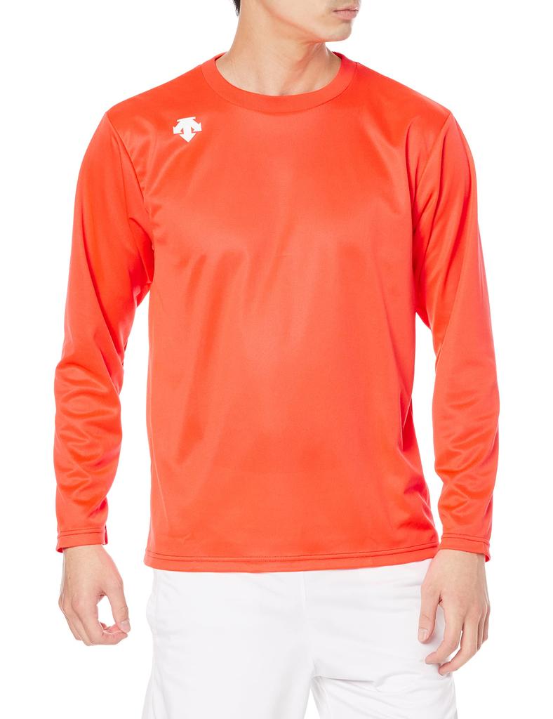 DESCENTE Training Exclusive Long Orange and T-Shirt (EC Model) Sleeve, One-Point Inner, Moisture-Wicking, Quick-Drying, Stretch, Unisex, 2, SS, Men's