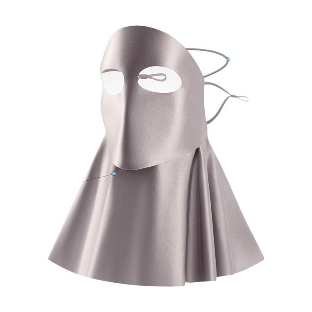 Sun Protection Sunscreen Mask Solid Color Neck Wrap Breathable Ice Silk Face Veil  Summer