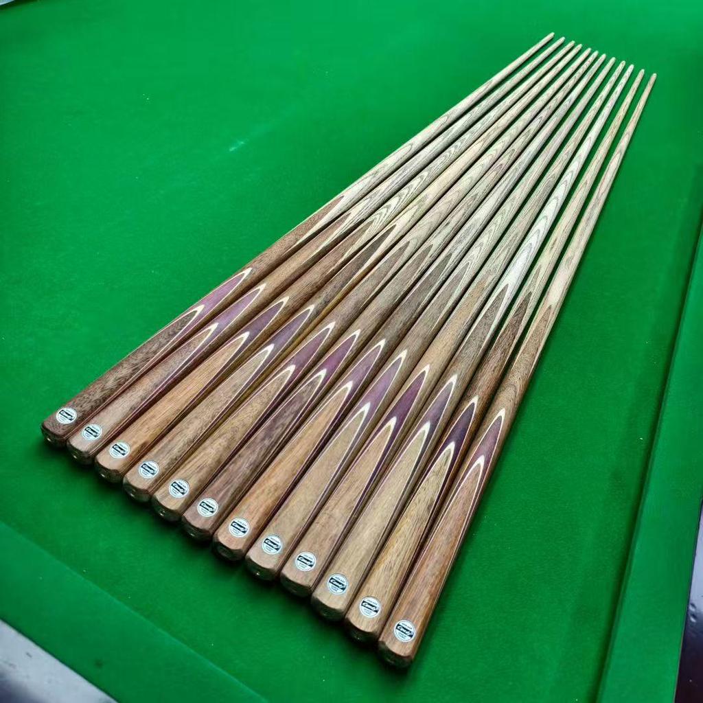 Mystery Shooter Full-Size Handmade Snooker and Pool Cue, Small Head, Black Eight Design, 16 Colors Available