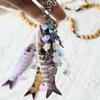 Multicolor Beadwork Fish Key Holder Swimbait Mobile Phone Lanyard Handmade Keyring Decoration Bag Accessory for Women