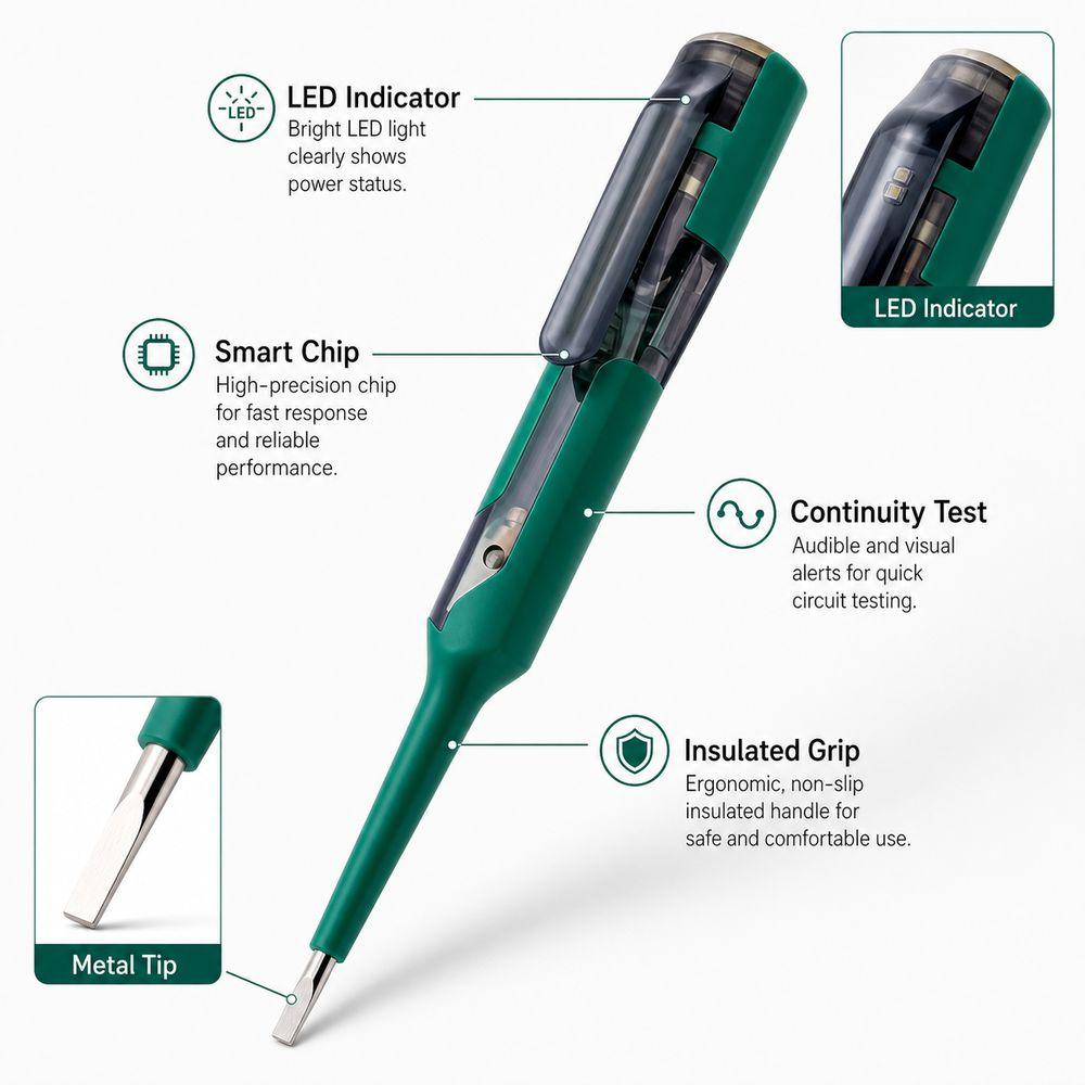 Live Wire Check Voltage Tester Pen LED Indicator Circuit Tester Pen  Home Electrical Maintenance
