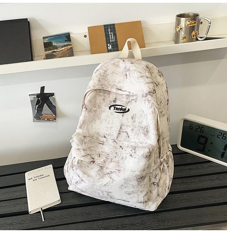 Schoolbag schoolbag college student simple Korean version tie-dye high school backpack large capacity junior high school Japanese ins versatile