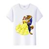 Cartoon Woman Summer Tees Beauty And The Beast Princess Graphic T Shirts Ladies T-Shirts Sweet Clothes White Cheap Blouse