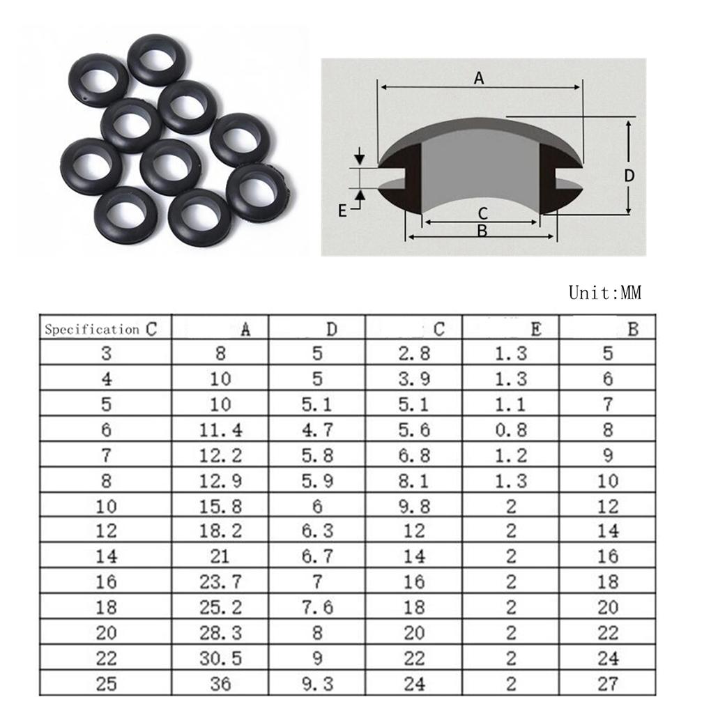 58PCS Double-Sided O-Ring Washer Wire Protection Cover Gasket Conductor Gasket M