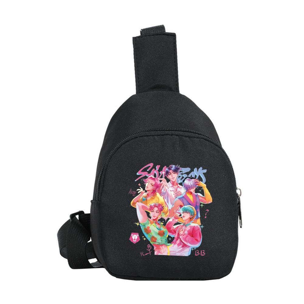 Zaino Petto Kawaii Stampato Anime K-Pop Cacciatori di Demoni per Ragazzo Ragazza Borsa a Spalla Studente Borsa a Tracolla Portatile Regalo di Natale per Bambino
