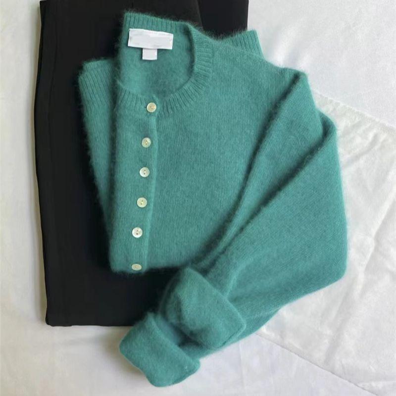 Høst Myk og Skånsom Yttertøy Genserkåpe Strikket Cardigan Vintage Dame Løs Strikket Genser Elegant Langermet Topp