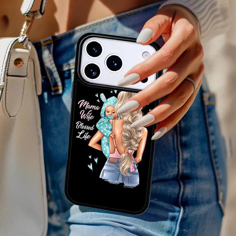 Super Mom Baby Girl Boy Phone Case For iPhone 17 Air 14 15 13 12 Max Cover For Apple 16e 11 Pro Max Plus Coque