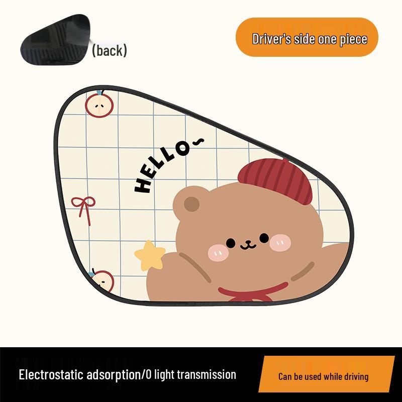 Elektrostatische Auto Zonnescherm - Schattig Beer Ontwerp voor Baby Warmtebescherming & Isolatie