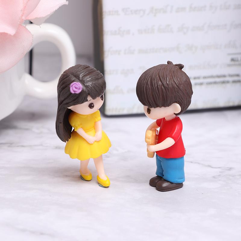1/2pcs Mini Doll DIY Terrarium Figurines Fairy Garden Decor Lovers Couple Miniature Valentines Day Gift Home Accessories