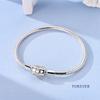 Authentic Copper Forever Love Heart Zircon Bead Bracelets Butterfly Women Snake Chain Bracelets Valentines Day Gift Jewellery