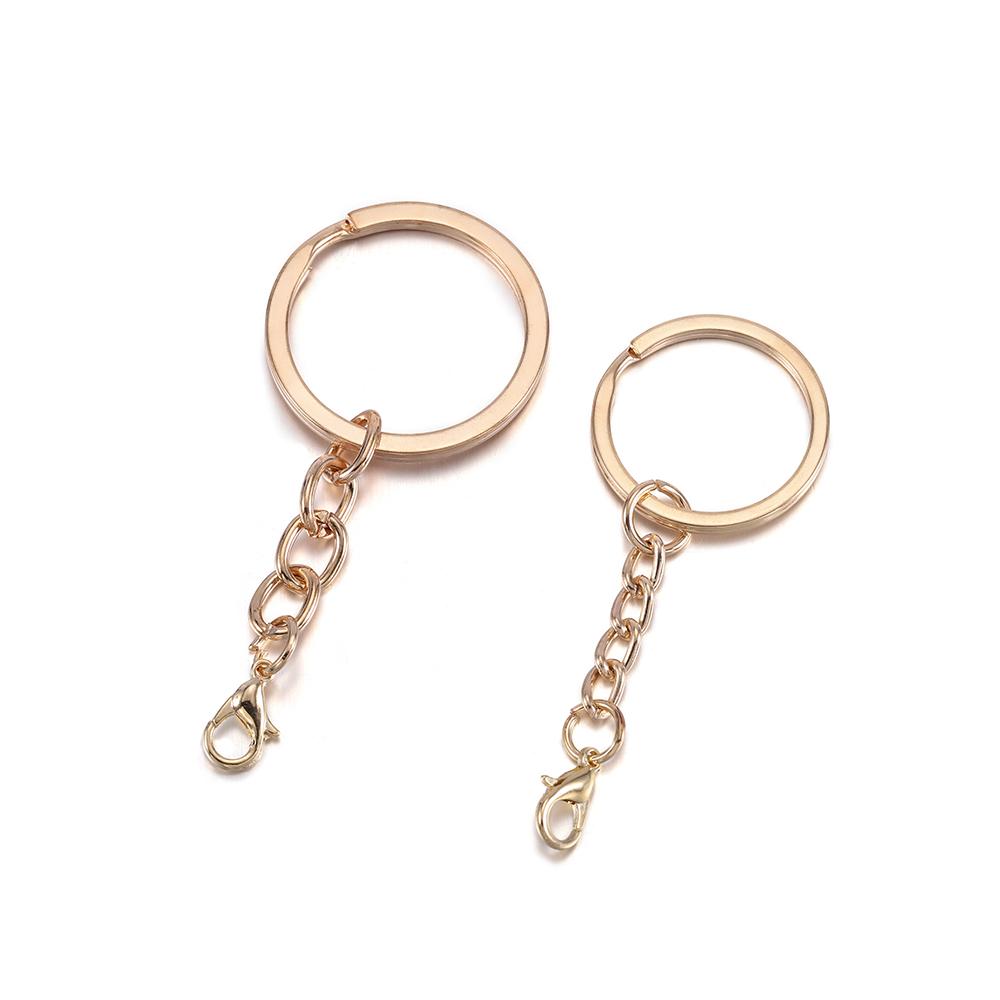 10Pcs/Lot Keychain Rings with Lobster Clasp Screw Eye Pins Jump Ring Keyrings for DIY Jewelry Making Findings Accessories
