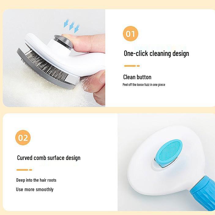 Custom Cat & Dog Grooming Comb - Removes Loose Hair, Detangles Long Fur, and Cleans with Ease