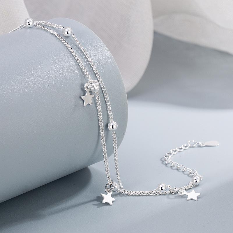 925 Silver Double-layer Star Charm Bracelet For Woman Man Luxury Wedding Engagement Fashion Charm Party Jewelry