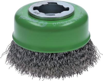 BOSCH Cup Wire Brush 75mm Straight Stainless 1 2608620728 X-LOCK (Cup Shape, Diameter, 0.3mm Steel, Brush) [Used]