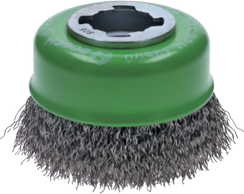 BOSCH Cup Wire Brush 75mm Straight Stainless 1 2608620728 X-LOCK (Cup Shape, Diameter, 0.3mm Steel, Brush) [Used]