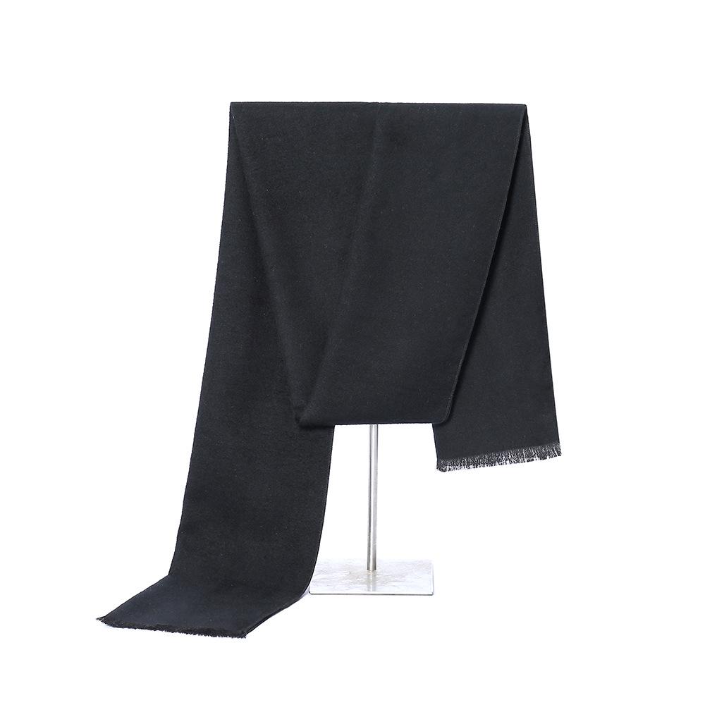 

Мужской зимний шарф 2024 года, однотонный, с начесом - Универсальный аксессуар в стиле кэжуал и для бизнеса 180CM Length, 31CM Width чёрный