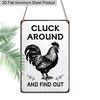 2D Flat, 1pc Vintage Humorous Farm Aluminium Wall Art Sign "Cluck Around and Find Out"- 8"x12" Aluminium Rustic Kitchen & Farmhouse Decor, Funny