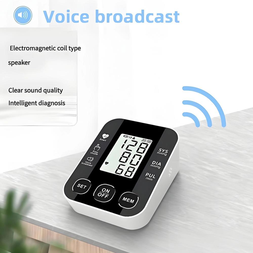 Oberarm Automatisches Blutdruckmessgerät Tragbares Digitales BD Sphygmomanometer Tonometer Tensiometer Herzfrequenz Pulsmesser für Dualen Benutzer Gesundheitswesen