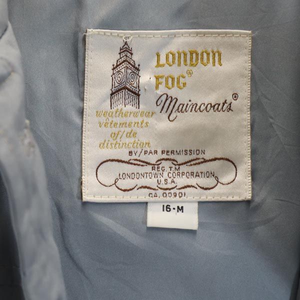 LONDON FOG 70s 80s Vintage Stainless Collar Coat 16 Gray Biggs Women Used