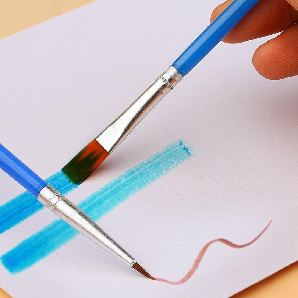 50Pcs Paint Brushes Set Round Flat Hair Nylon Hair Paint Brush For Oil Acrylic For Artists Beginners Student Paintin