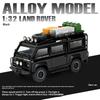 1/32 Land Rover Defender Off Road Van Alloy Diecast Car Model Sound Light Non Remote Control Vehicle Toys Children's Toy Car Boy