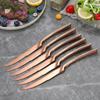 6Pcs/set Stainless Steel Sharp Steak Knife Black Rose Gold Silver Meat Knives Restaurant Cutlery Flatware Set Dishwasher Safe