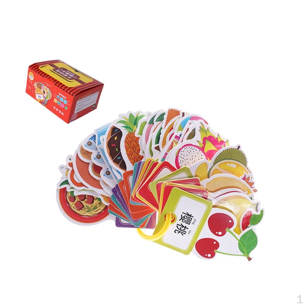 30 Pieces Kids Preschool Educational Flash Cards with Storage
