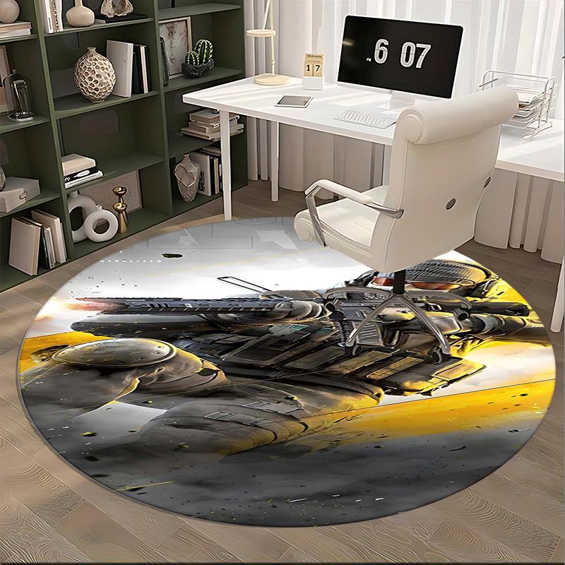 Tactical Soldier,Combat Gear Chair Mat Round Rug Office Carpet, Non Slip, Suitable for Living Rooms, Bedrooms Decor.1205372a