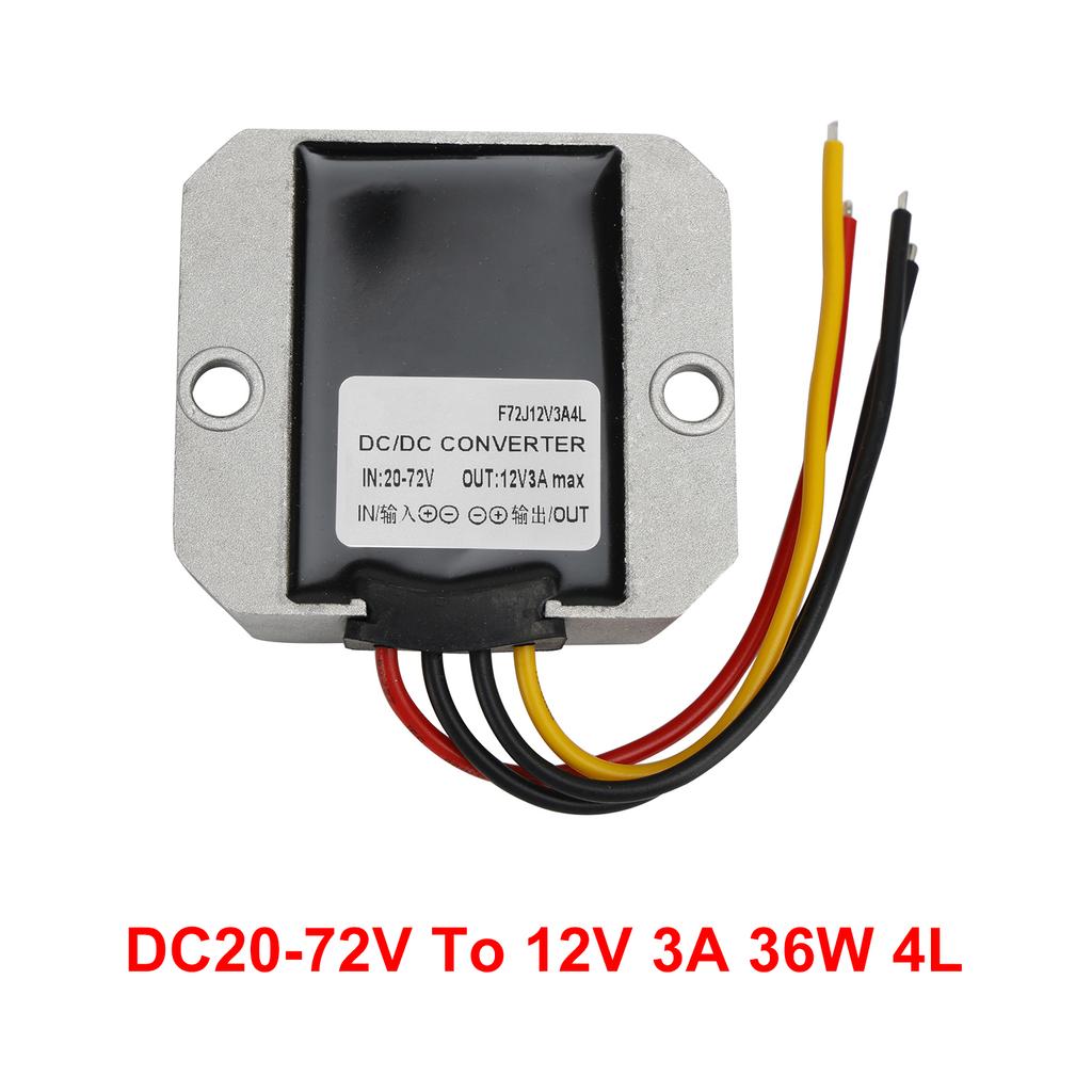 WaterProof 20-72V To 12V 3A 36W Step Down DC/DC Power Converter Regulator