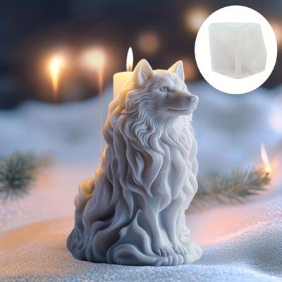 Direwolf Candle Silicone Mold Siberian Wolf Candle Mold Grey Wolf White Wolf Resin Plaster Molds Concrete Mold Gift Crafts Mould