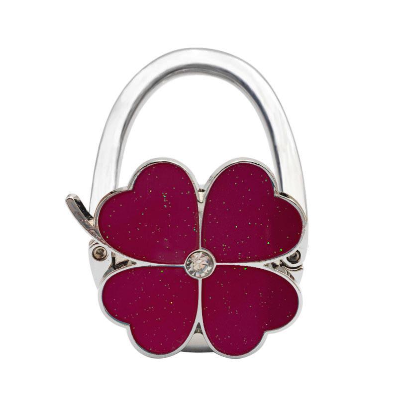 Four-Leaf Clover Enamel Handbag Hook - Zinc Alloy Hanger