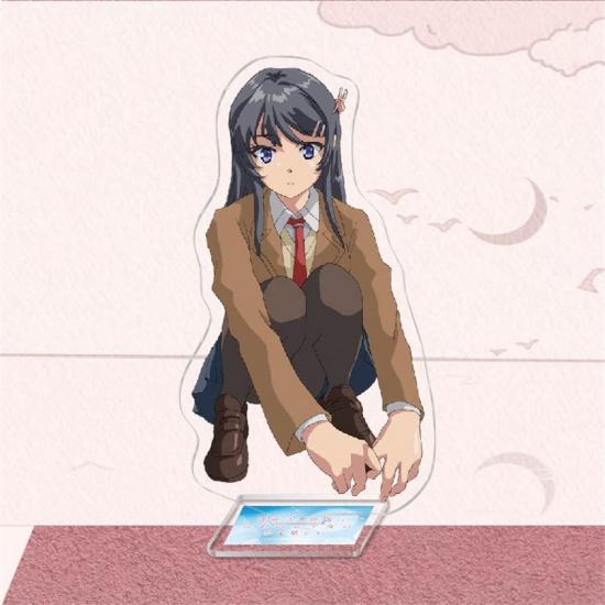 Anime Sakurajima Mai Senpai Acrylic Figure Stand Model Plate Keychain Rascal Does Not Dream of Bunny Girl Desk Decor