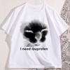I Need Ibuprofen Cat Tshirts For Unisex Cotton Caual Short Sleeve Funny Vintage Graphic Cat Tshirt Unisex Silly Kitten Tshirt