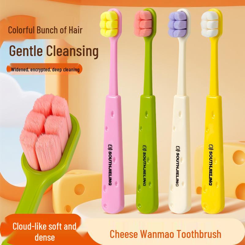 Southern Jieling Soft Bristle Toothbrush for Sensitive Teeth - Postpartum and Pregnancy Friendly, Dense & Gentle Cleaning 5520 Cheese Multi-Bristle Toothbrush