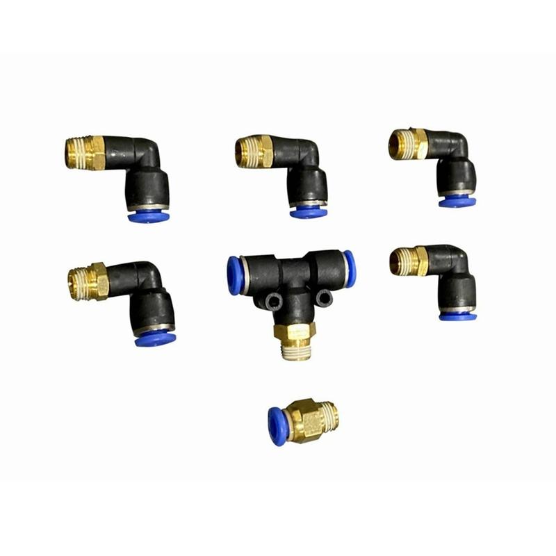 12.4 Ft Push Lock Black Vacuum Fitting Kit Turbo Wastegate & Solenoid for Turbo Vehicles