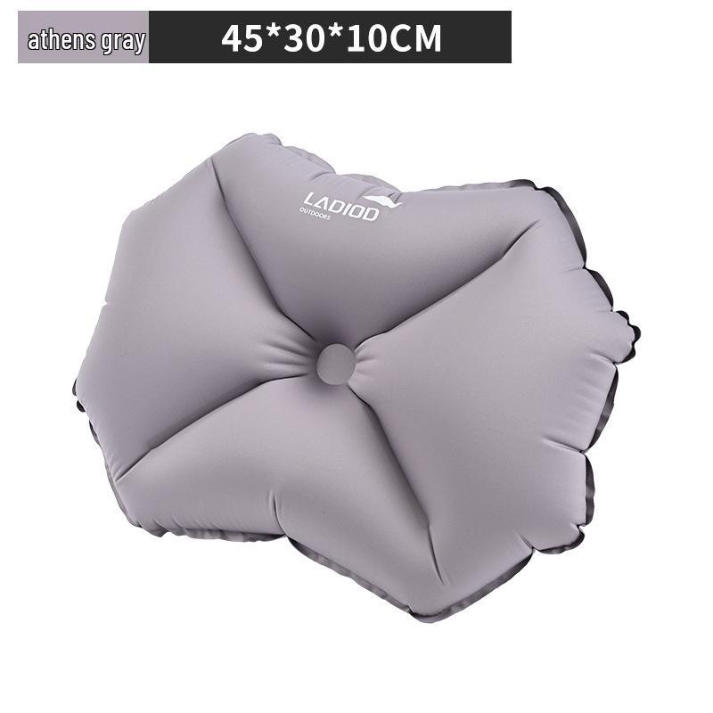 Portable Inflatable Neck Pillow for Travel - Press to Inflate, Foldable Support for Airplane Comfort