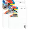 Variety Canvas 8 X 10 & 10 X 12 Inch Size, A4 Canvas Boards For Painting, Different Size Combo Pack, White Color