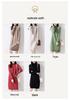 Women's Mid-Length Thickened Pure Wool Knitted Dress with Half-High Collar and Long Sleeves