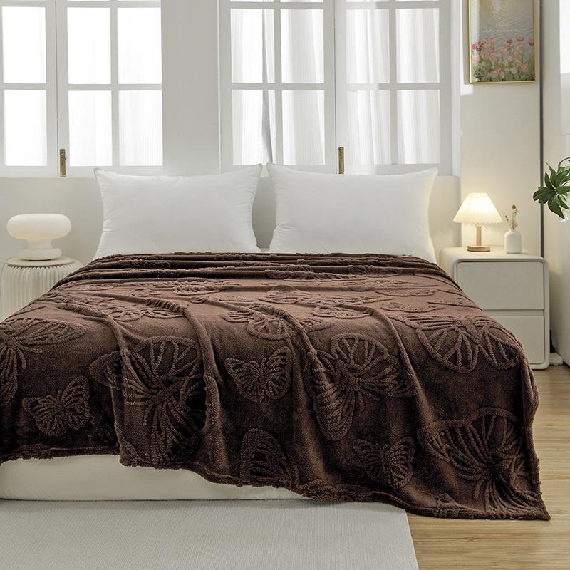 Pătură moale pentru canapea, pătură de flanel fleece, pături decorative ușoare de pluș cu model de fluture pentru toate anotimpurile