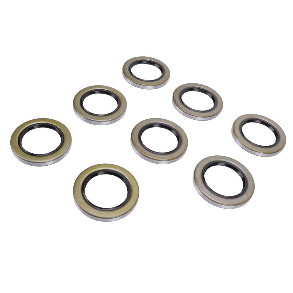 8PCS Trailer Hub Wheel Grease Seals 2.25in ID 3.376in OD Double Lip Grease Seals for Dexter Texcom RV Trailer
