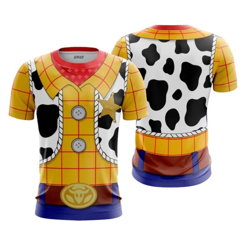 Family Matching Toy Story Woody Cosplay T-Shirt Full Print Cartoon Short Sleeve Shirt for Women Men Halloween Casual Outfit