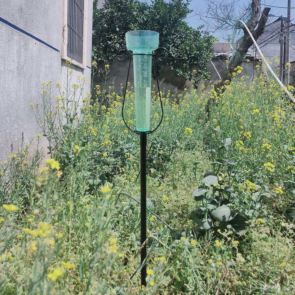 Rain Gauge Garden Outdoor Rain Meter Light Green Light Weight