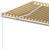 VidaXL Automatic Retractable Awning and Posts 3x2.5m Yellow and White 3069908
