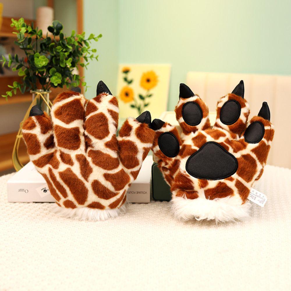 Fluffy Plush Animal Gloves Soft Padded Animal Stuffed Toys Cosplay Costume Accessories
