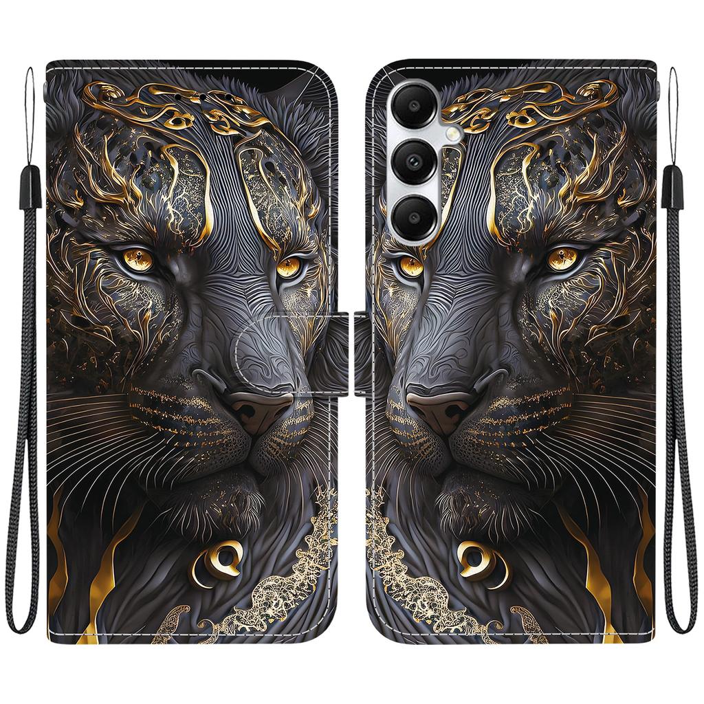 Handgefertigte PU-Leder-Flip-Hülle für Samsung Galaxy A05s (A057F/A057M/A057G)- Rutschfeste Stoßfeste Hülle mit Handschlaufe & Herz/Rose Katze Designs