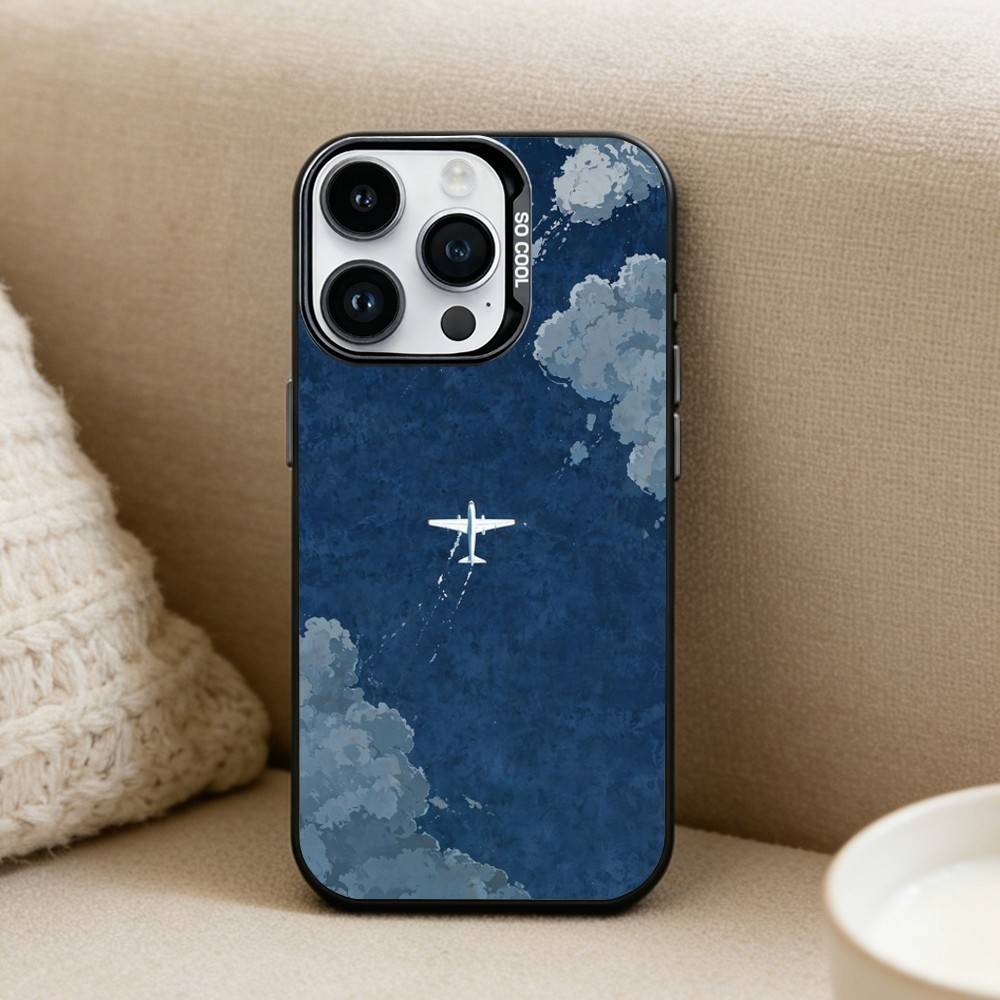Surrealist style  Phone Case For iPhone17, 16,15,14,13,12 Pro Max Black Candy Matte Shockproof Cover