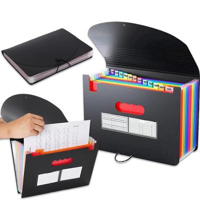 13/25 Pockets Expanding File Folder Accordion File Organizer/Portable Expandable Plastic Filing Box, Accordion Bill/Paper