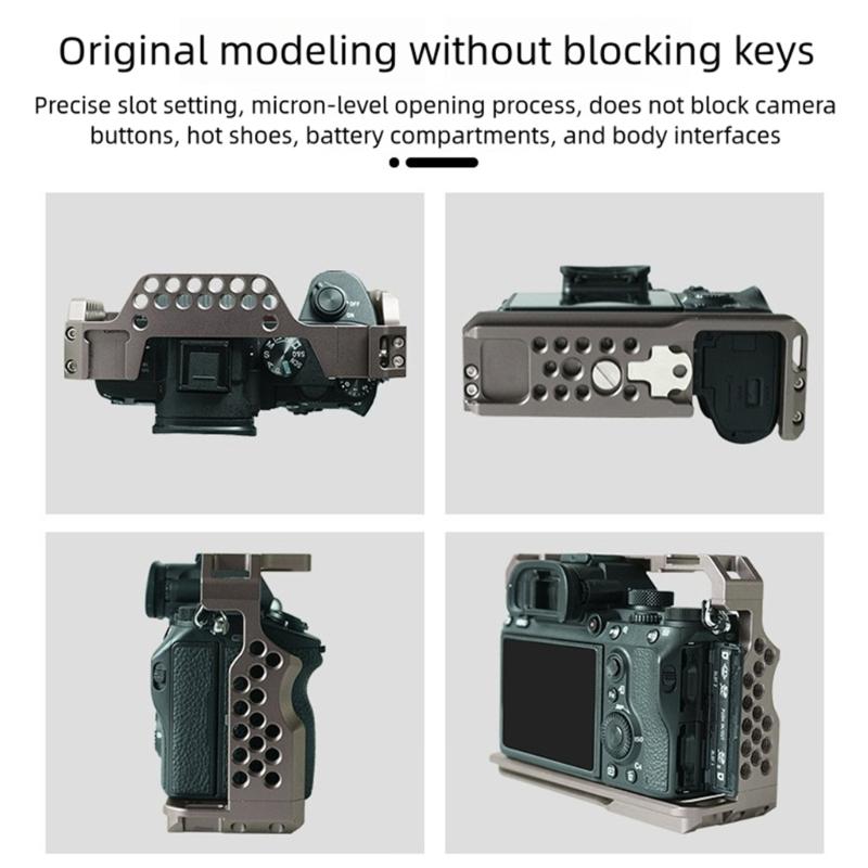 Professional Camera Cage Camera Full Cage for A7M3/A73/A7R3/A7R2 Aluminum Video Rig Button Cold Shoe QR Base Accessories