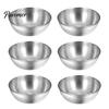 Stackable Metal Bowls for Snacks 6PCS Stainless Steel Seasoning Bowls, Mini Dipping Sauce Cups, Gold Serving Restaurants Round Condiment Dishes